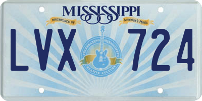 MS license plate LVX724