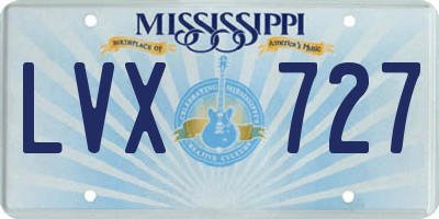 MS license plate LVX727