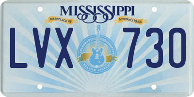 MS license plate LVX730