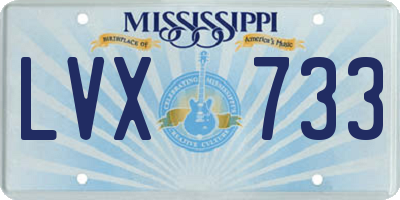 MS license plate LVX733