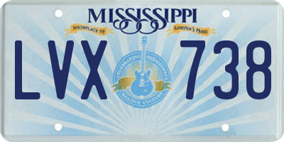 MS license plate LVX738