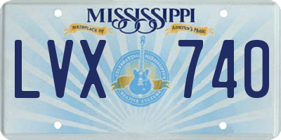 MS license plate LVX740