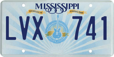 MS license plate LVX741