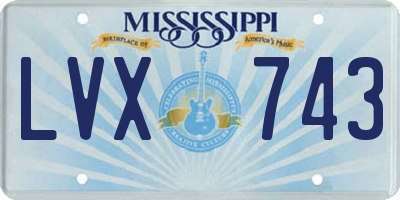 MS license plate LVX743