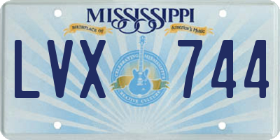 MS license plate LVX744