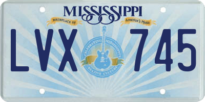 MS license plate LVX745