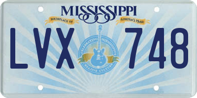 MS license plate LVX748