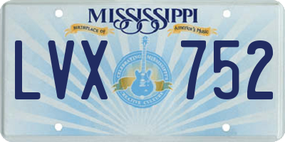 MS license plate LVX752