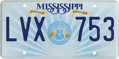 MS license plate LVX753