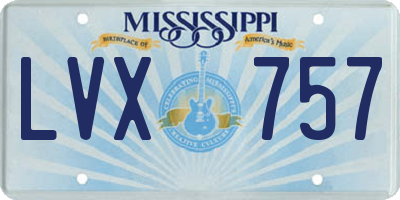 MS license plate LVX757