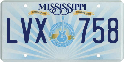 MS license plate LVX758