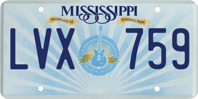 MS license plate LVX759