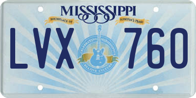 MS license plate LVX760
