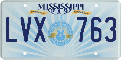 MS license plate LVX763