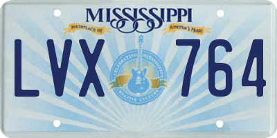 MS license plate LVX764