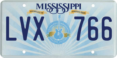 MS license plate LVX766