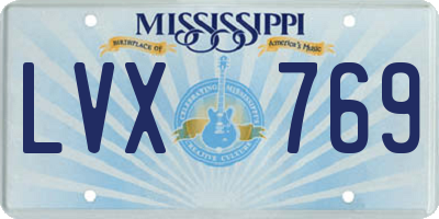 MS license plate LVX769