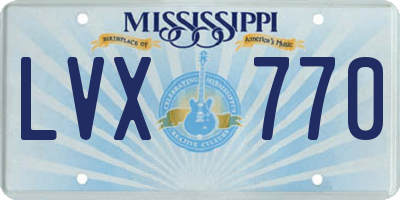 MS license plate LVX770