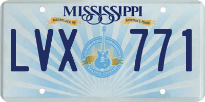 MS license plate LVX771