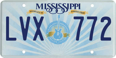 MS license plate LVX772