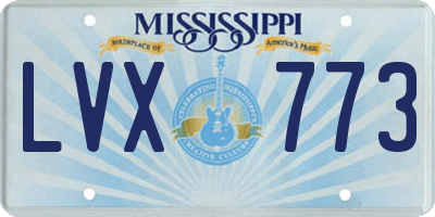 MS license plate LVX773