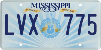MS license plate LVX775