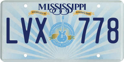MS license plate LVX778