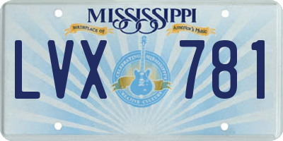 MS license plate LVX781