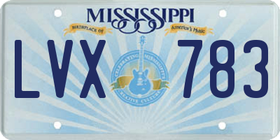 MS license plate LVX783