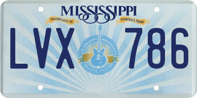 MS license plate LVX786