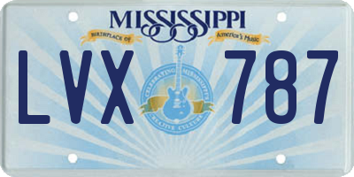 MS license plate LVX787
