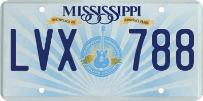 MS license plate LVX788