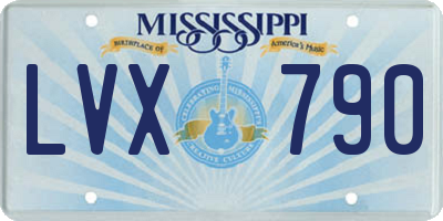 MS license plate LVX790