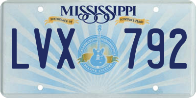 MS license plate LVX792