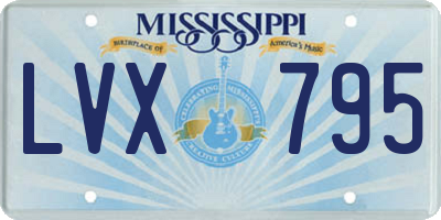 MS license plate LVX795