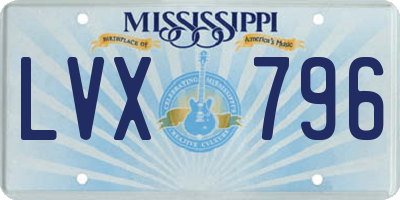 MS license plate LVX796