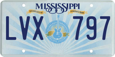 MS license plate LVX797