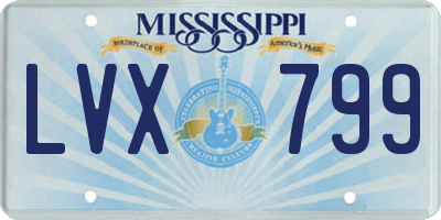 MS license plate LVX799