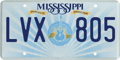 MS license plate LVX805