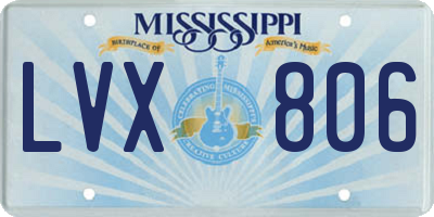 MS license plate LVX806