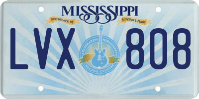 MS license plate LVX808