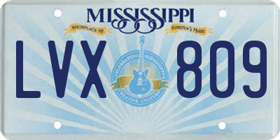 MS license plate LVX809