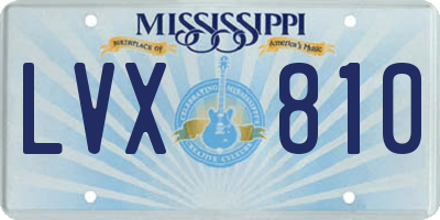 MS license plate LVX810