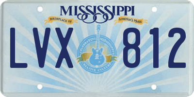 MS license plate LVX812