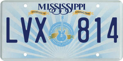 MS license plate LVX814