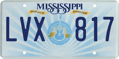 MS license plate LVX817