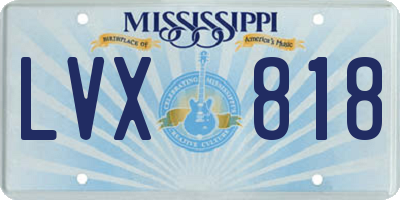 MS license plate LVX818