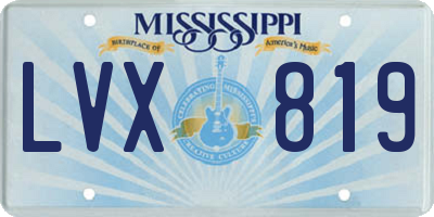 MS license plate LVX819
