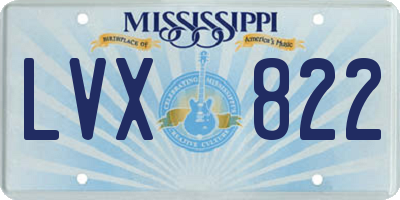 MS license plate LVX822