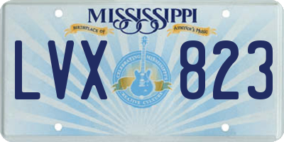 MS license plate LVX823